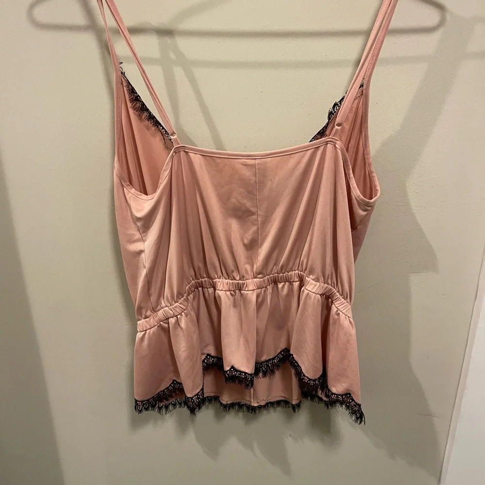 Adoreme Elegant Pink Lace Trim Camisole and shorts pajama set - Picture 3 of 5